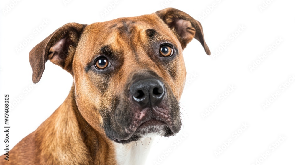 Portrait of a dog breed, isolated on white background, showcasing specific breed characteristics and dog lover appeal Portrait of a dog breed, isolated on white background, showcasing specific breed characteristics and dog lover appeal