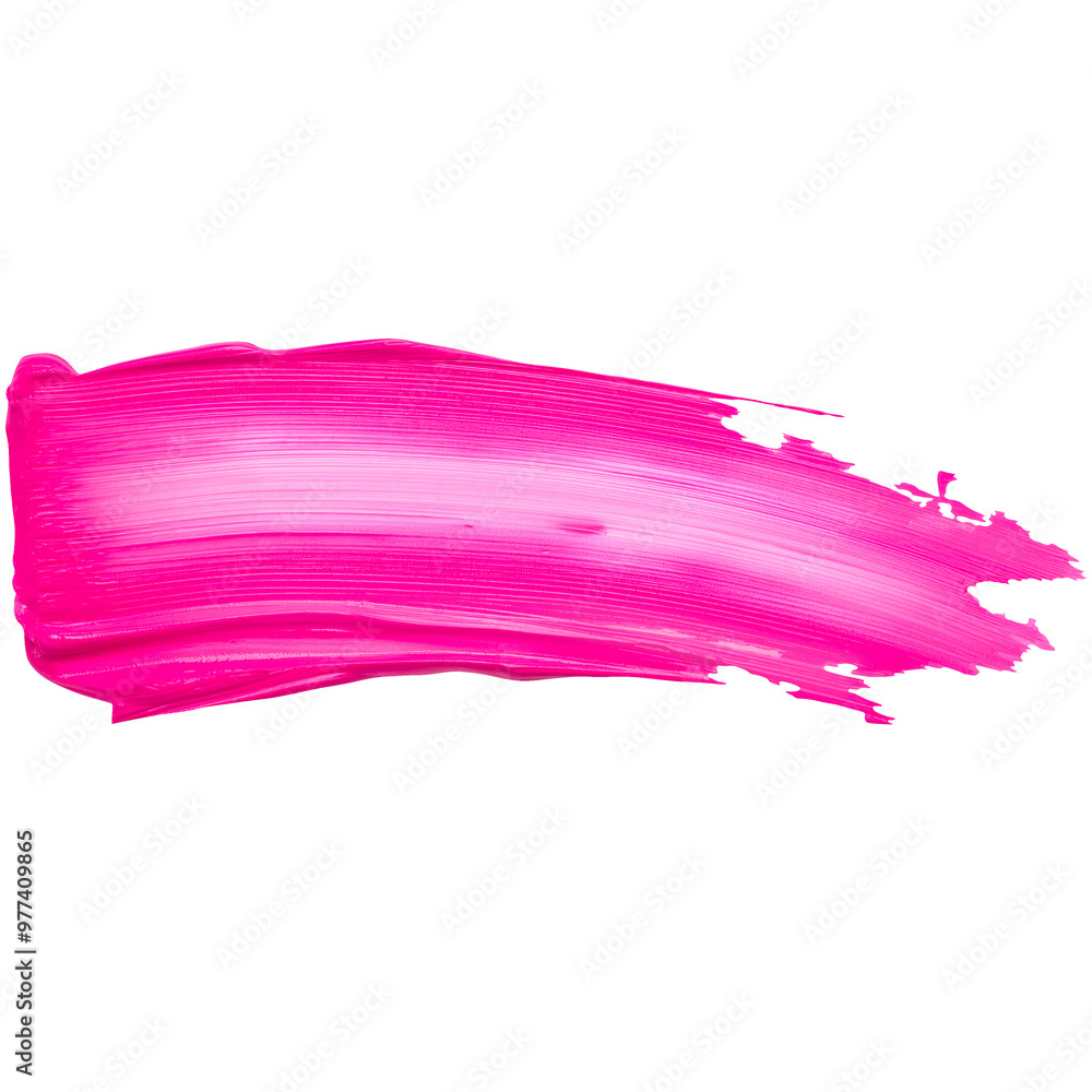 Vivid Pink Brush Stroke on Transparent Background. Vivid Pink Brush Stroke on Transparent Background.