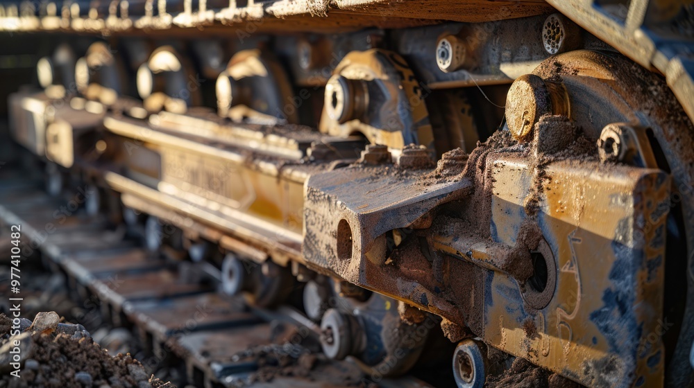 Closeup of a Crawler Tractor Track Closeup of a Crawler Tractor Track