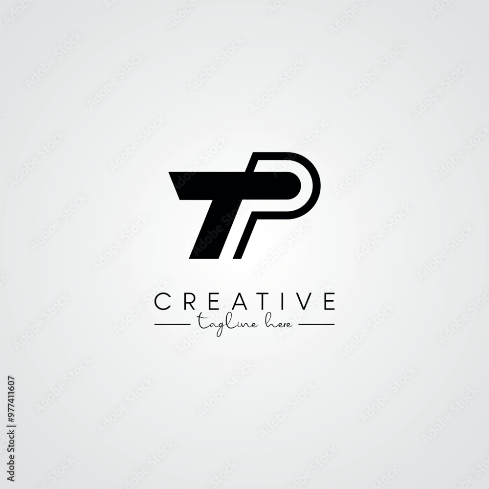 Obraz premium Modern Unique Artistic Letter TP PT Logo Design. Initial Based Letter Logo Vector.