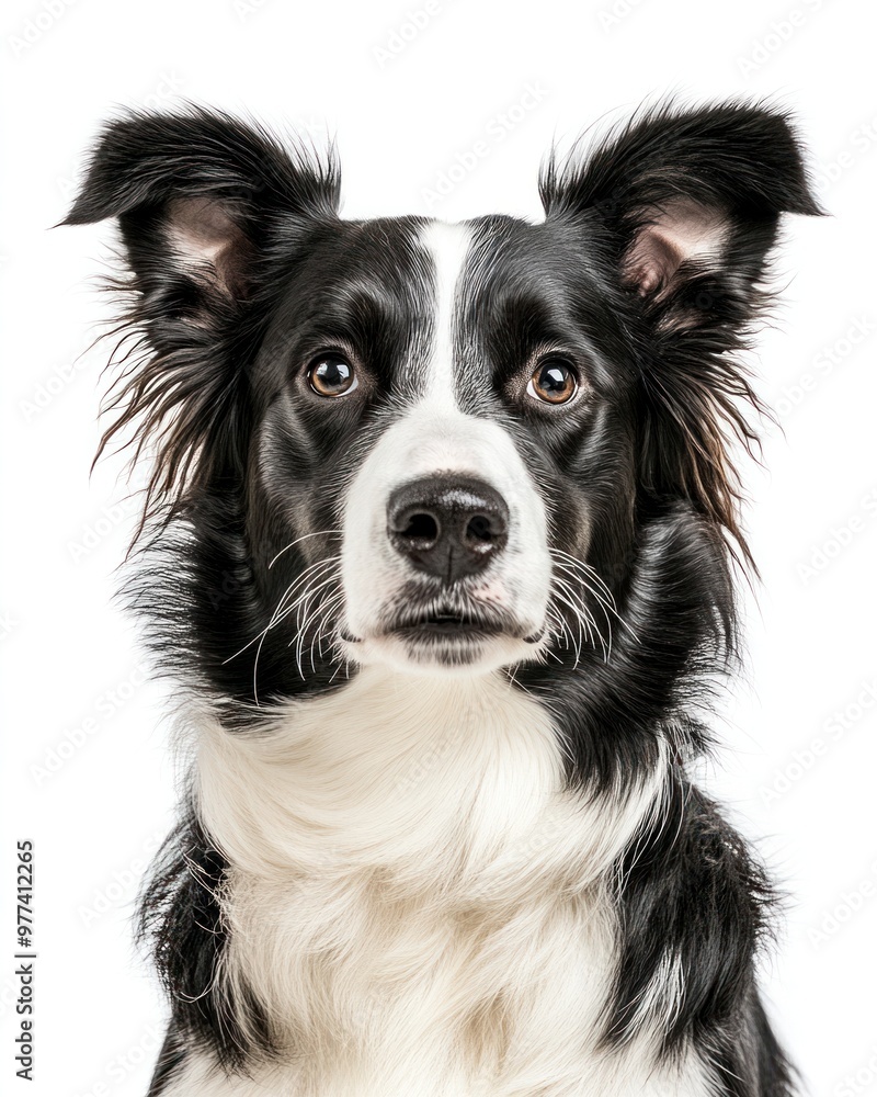 Therapy dog, calm and relaxed expression, white background, isolate Therapy dog, calm and relaxed expression, white background, isolate