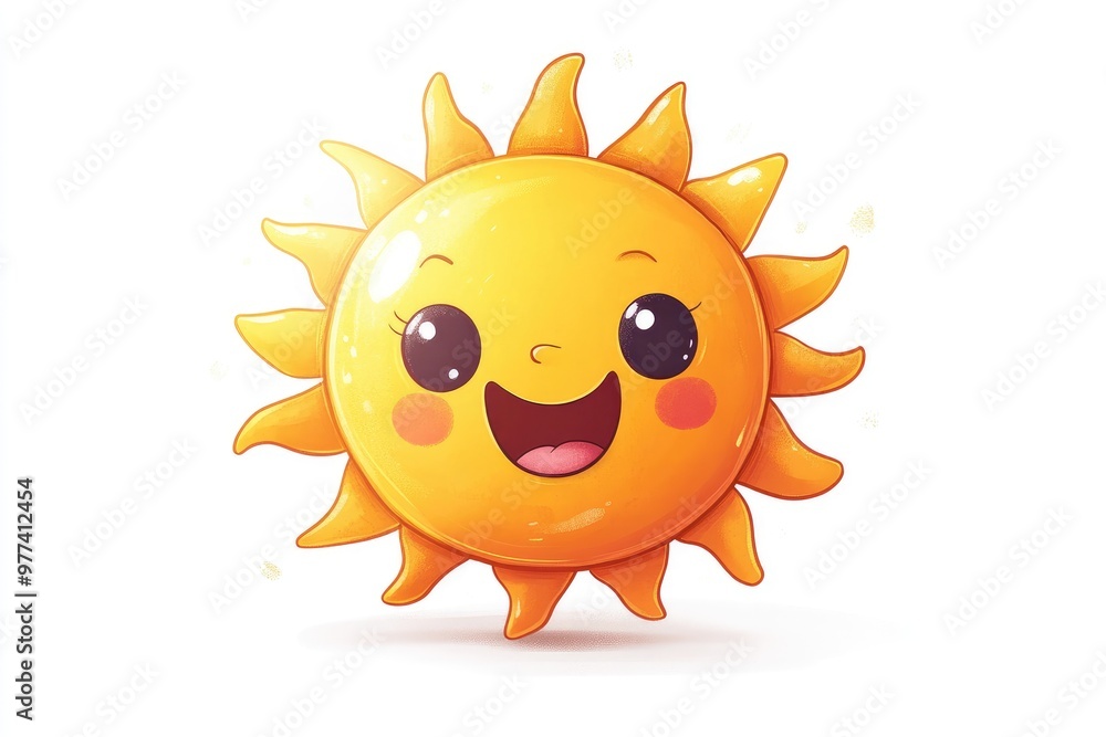 Cute cartoon sun smiling with closed eyes Cute cartoon sun smiling with closed eyes