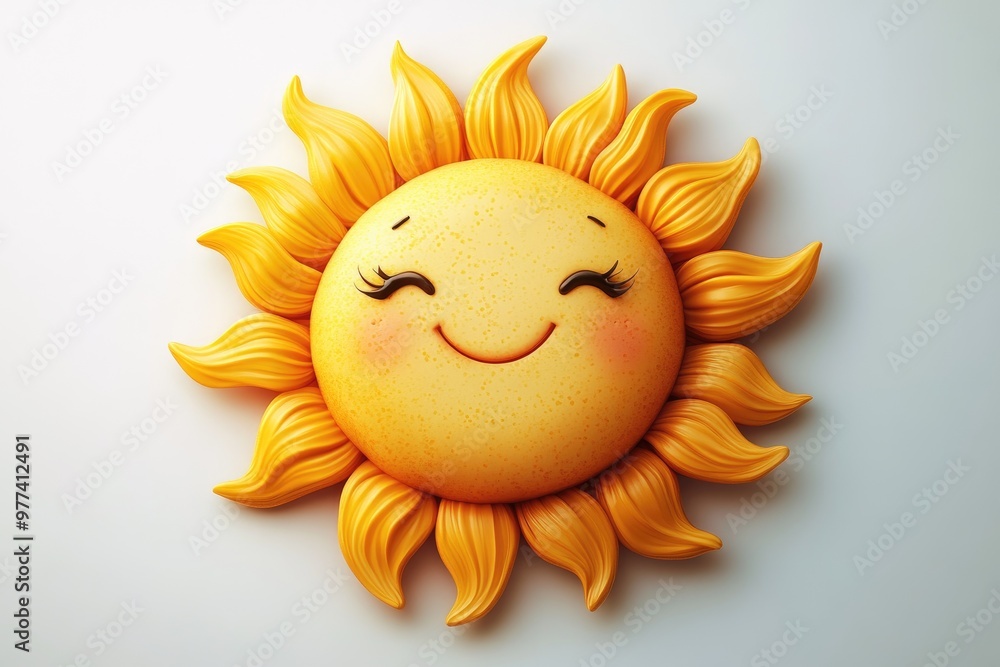 Smiling cartoon sun is spreading positivity and happiness Smiling cartoon sun is spreading positivity and happiness