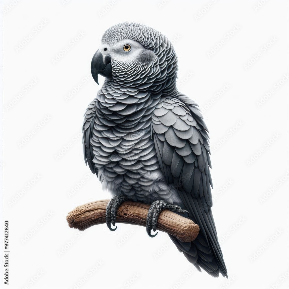 Afghan Grey Parrot isolated on a white background Afghan Grey Parrot isolated on a white background