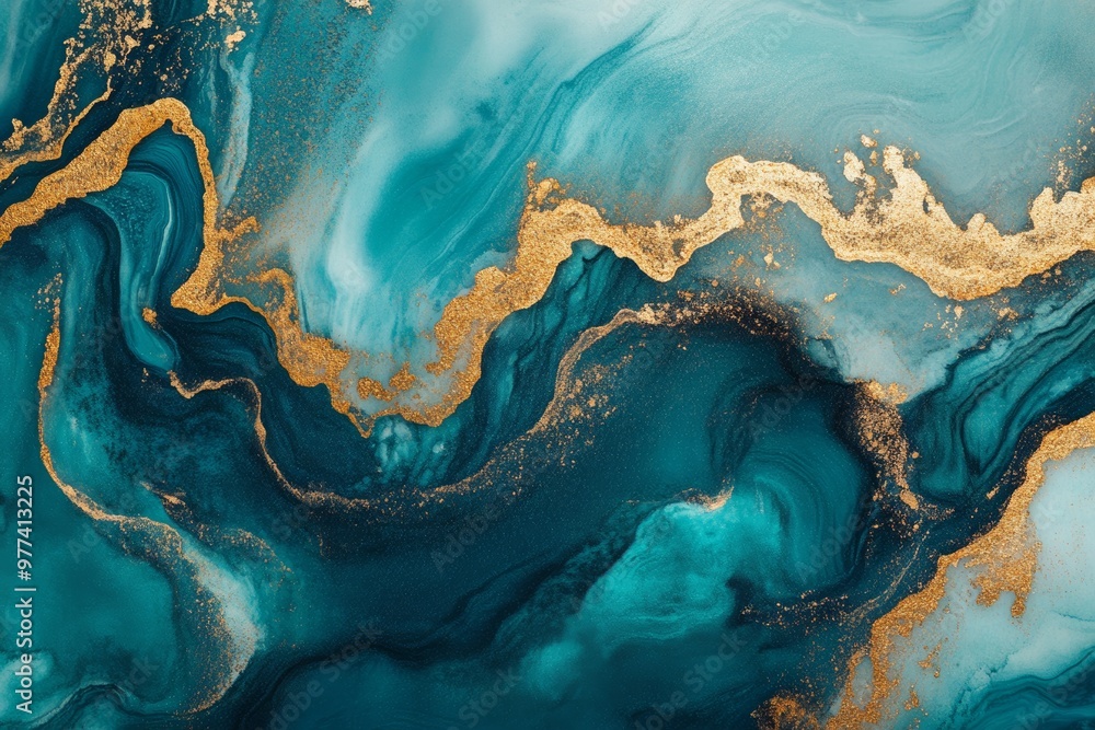 epoxy abstract background with turquoise, white and gold epoxy abstract background with turquoise, white and gold