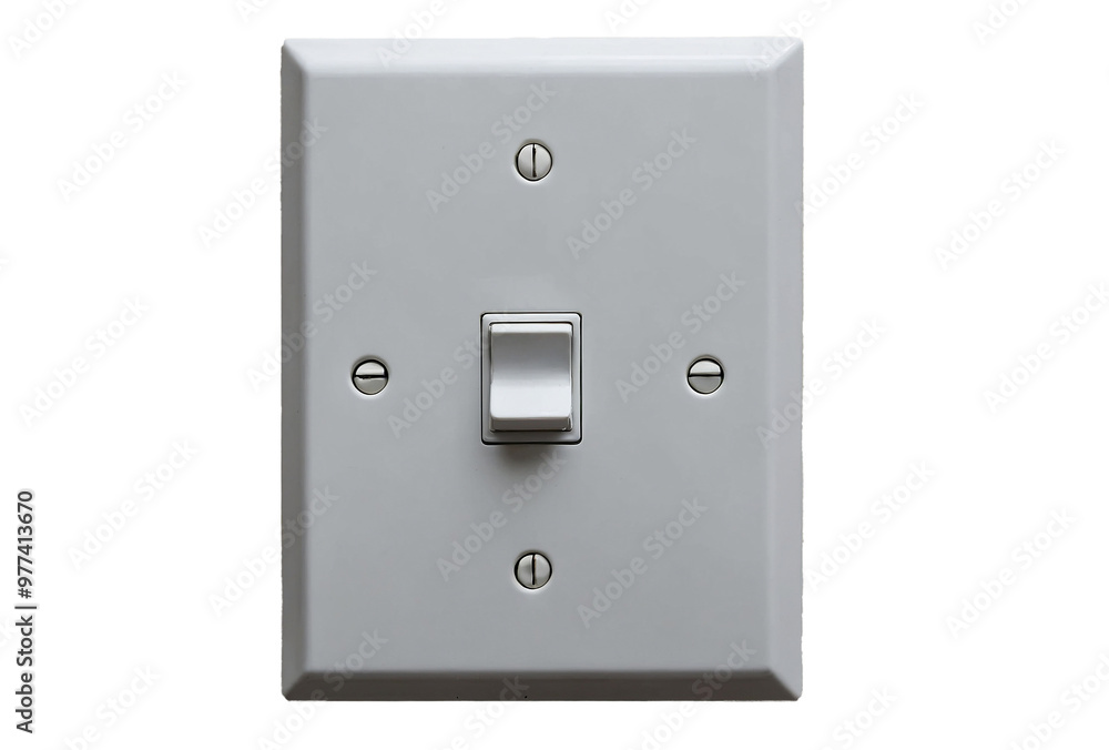 Isolated light switch on transparent background