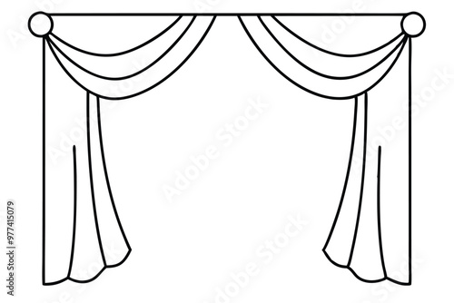 Illustration of Curtain line art