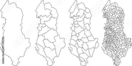 ALBANIA MAP with its administrative divisions and regions