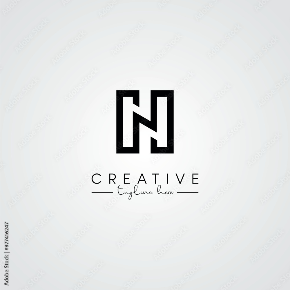 Fototapeta premium Modern Unique Artistic Letter HN NH Logo Design. Initial Based Letter Logo Vector.
