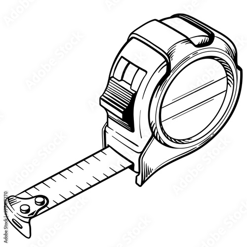 Round tape measure for different measurements. Vector illustration of tape measure on white background.