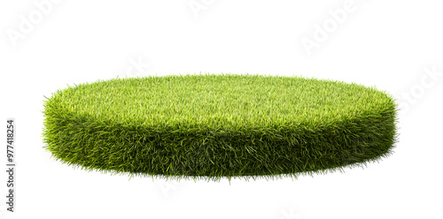 Grass podium, isolated on a white background