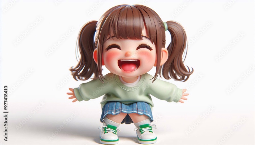 3D lachendes Mädchen 3D lachendes Mädchen