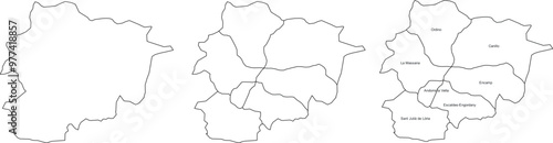 ANDORRA MAP with its administrative divisions and regions