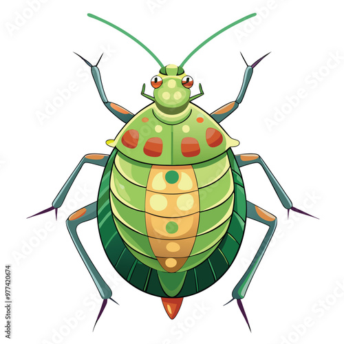 An Aphid Minimalist vector illustration isolated on a white background