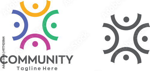 Community Logo Icon Community human Logo Abstract Community people support logo
