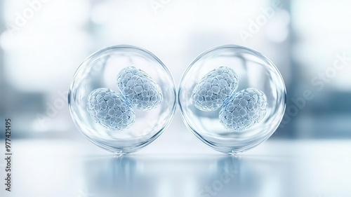 Wallpaper Mural Twin embryos in separate but connected biopods, mirrored layout, Cloning, Embryo, Symmetry and duality in life creation Torontodigital.ca