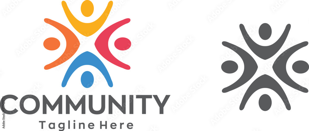 Community Logo Icon Community human Logo Abstract Community people support logo
