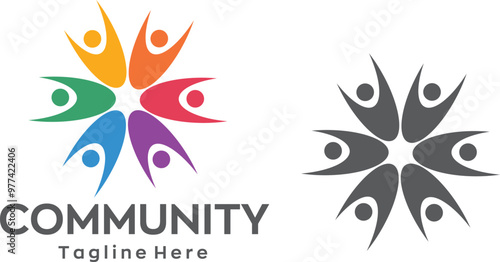 Community Logo Icon Community human Logo Abstract Community people support logo