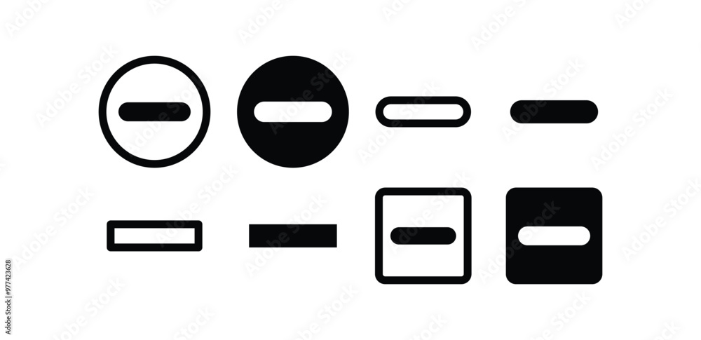 set of minus icon symbol sign vector design black white color simple illustration isolated set of minus icon symbol sign vector design black white color simple illustration isolated