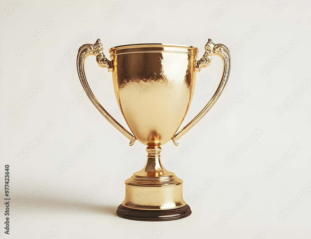 A shiny golden trophy displayed against a minimalist background, symbolizing achievement and victory. A shiny golden trophy displayed against a minimalist background, symbolizing achievement and victory.