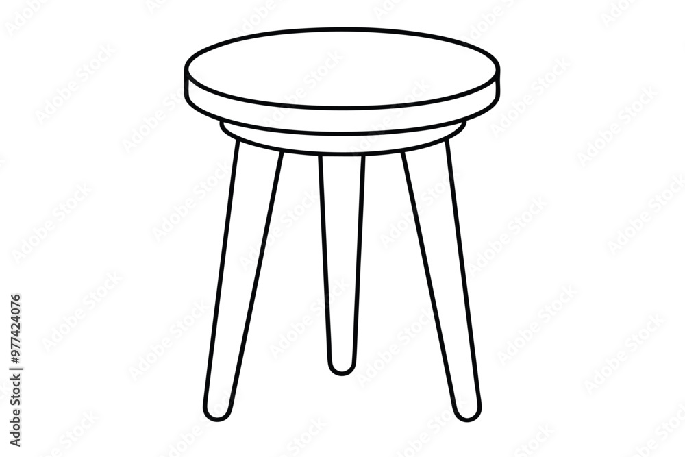 Stool line art vector illustration Stool line art vector illustration