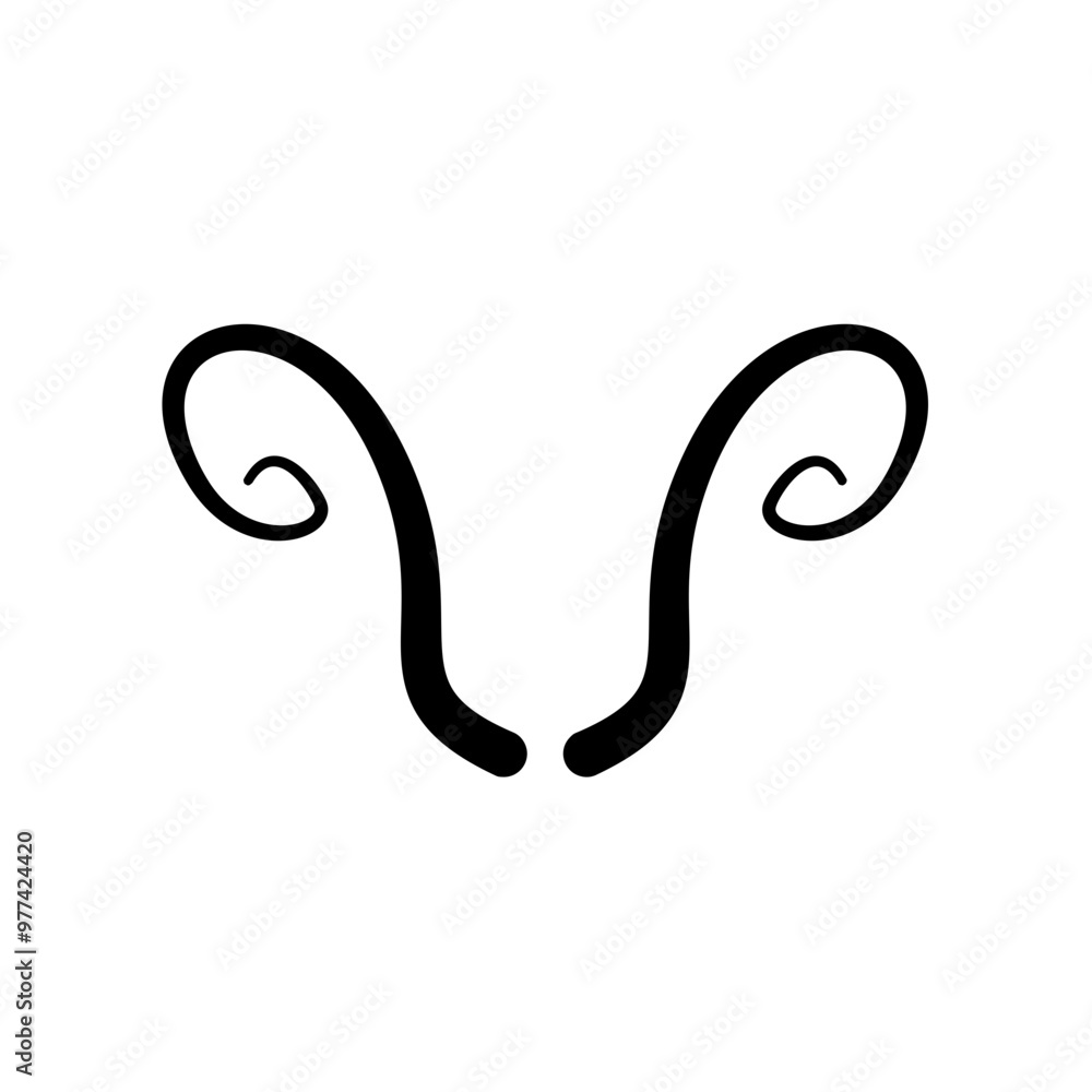 Animal horns icon, logo isolated on white background Animal horns icon, logo isolated on white background