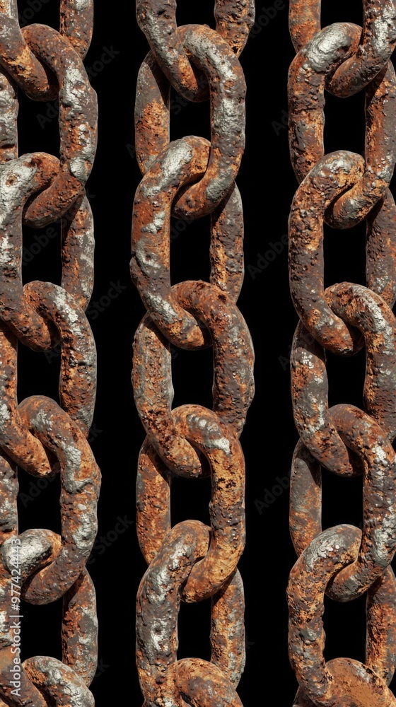 Weathered metal chains reveal rustic charm in industrial setting with rich textures Weathered metal chains reveal rustic charm in industrial setting with rich textures