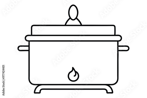 Stove line art vector illustration