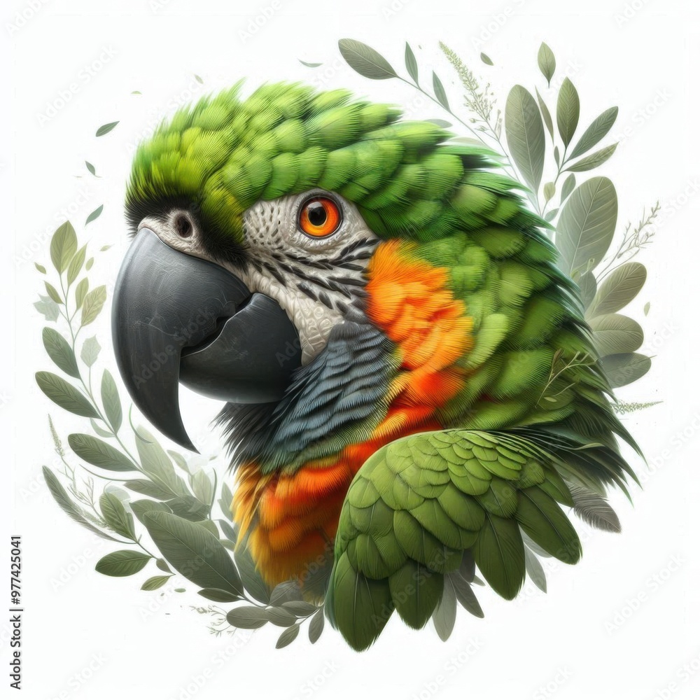 Fototapeta premium Amazon Parrot isolated on a white background