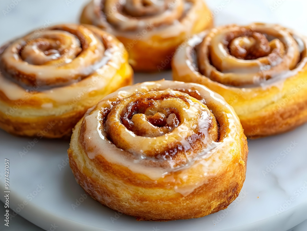 Delicious cinnamon rolls topped with glaze, perfect for breakfast or dessert, showcasing a swirl of sweet and buttery flavors. Delicious cinnamon rolls topped with glaze, perfect for breakfast or dessert, showcasing a swirl of sweet and buttery flavors.