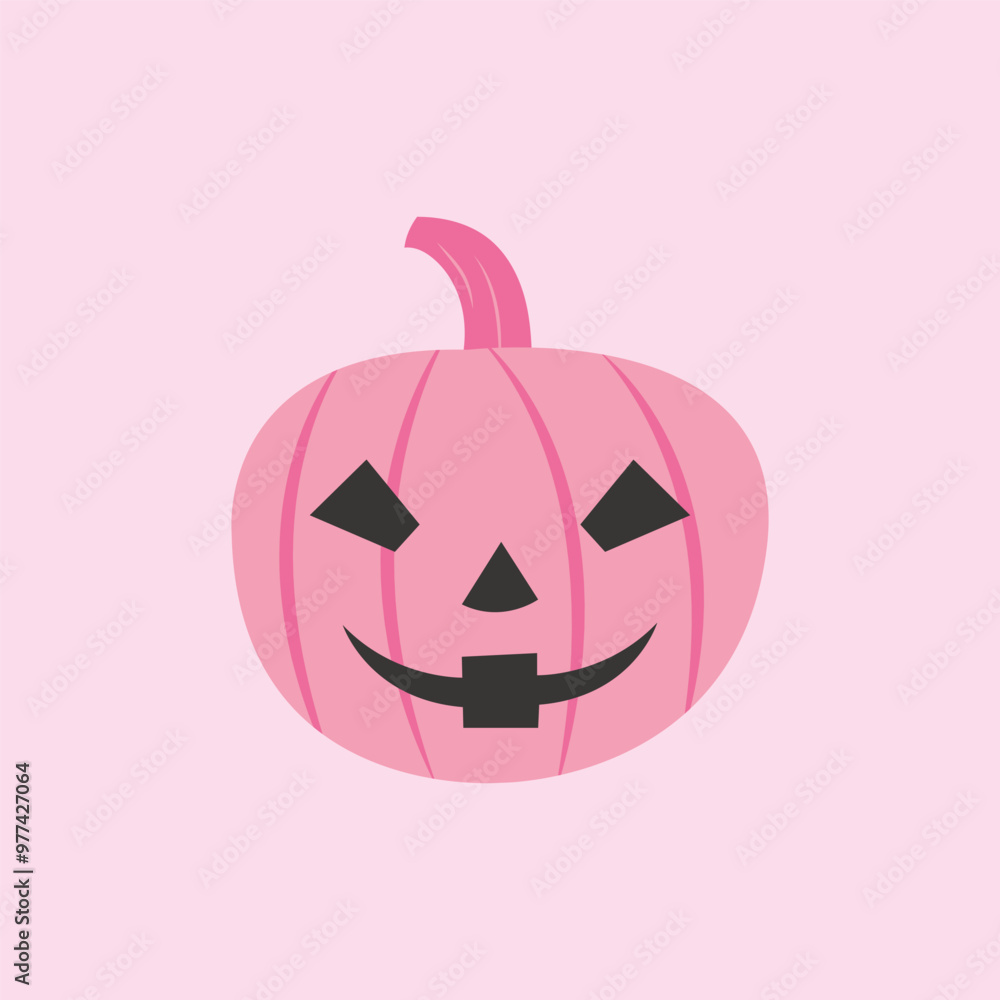 Pink pumpkin with a smile. Vector illustration for Halloween Pink pumpkin with a smile. Vector illustration for Halloween