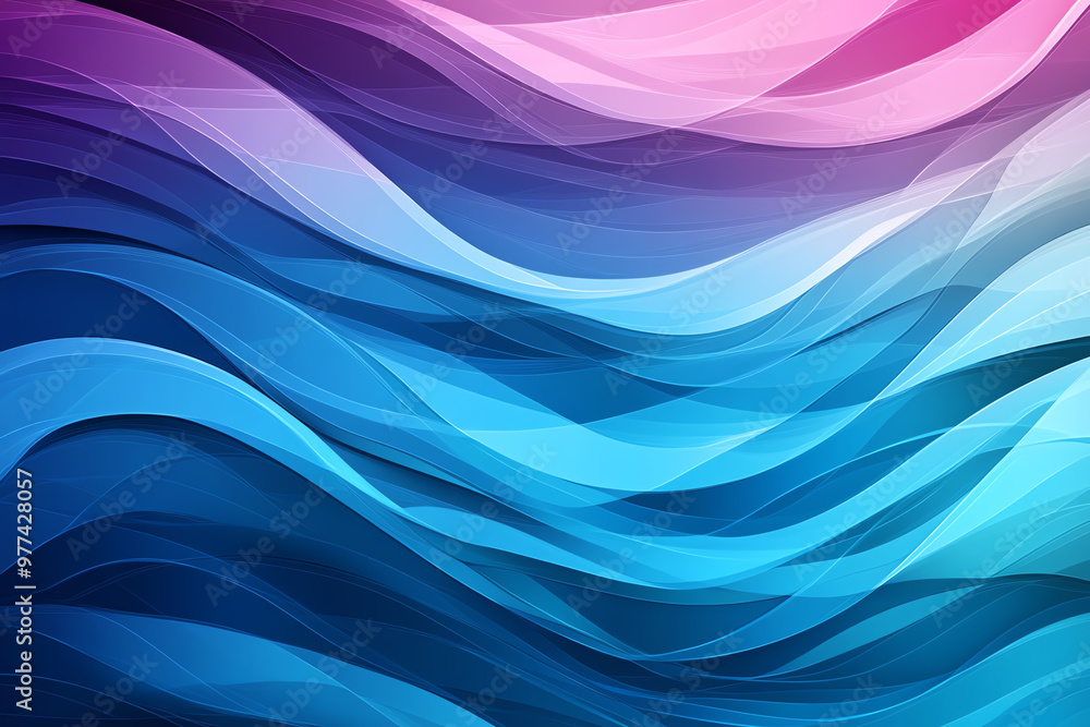 Geometric mermaid scales merging with abstract ocean waves, vibrant blues and purples, sleek and mystical design in a vector background Geometric mermaid scales merging with abstract ocean waves, vibrant blues and purples, sleek and mystical design in a vector background