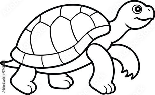 Creative tortoise logo icon line art vector illustration with digital vector and sleek graphic design for effective logos photo