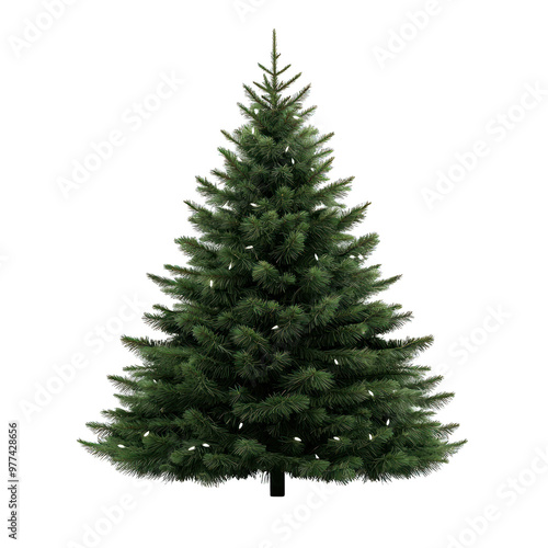 A lush green Christmas tree, perfect for holiday decorations and festive celebrations, bringing joy and warmth to any space. transparent background