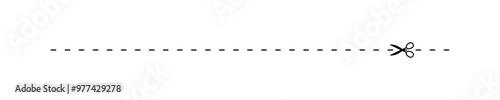 scissors on dashed line, dash line and scissors, dot outline and scissors
