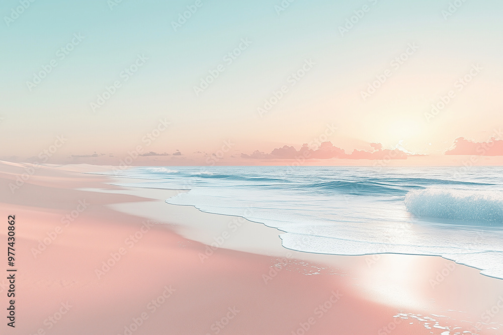 Healing, Illustration, Minimalism, Visual Arts, pastel tone white Beach, Healing, Illustration, Minimalism, Visual Arts, pastel tone white Beach,