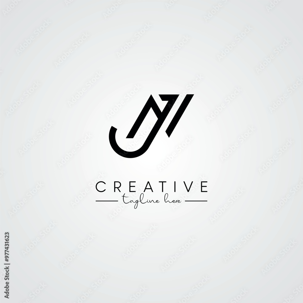 Modern Minimal Artistic Letter NJ JN Logo Design. Initial Based Letter Logo Vector. Modern Minimal Artistic Letter NJ JN Logo Design. Initial Based Letter Logo Vector.