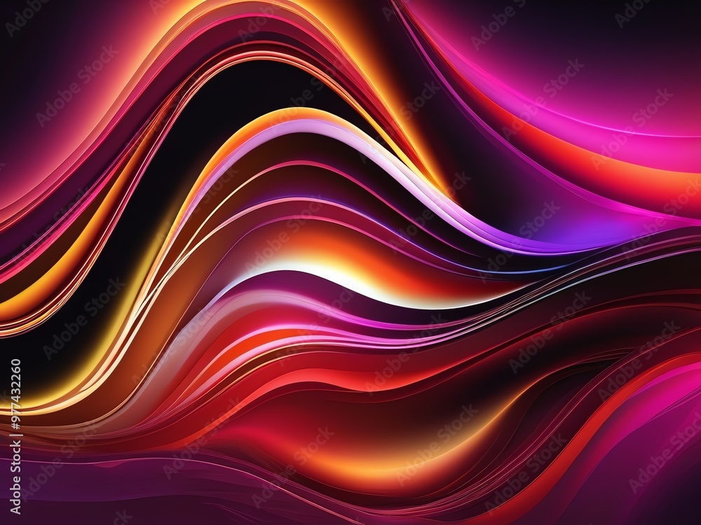 A futuristic and vibrant background of an abstract bright glowing smooth layers