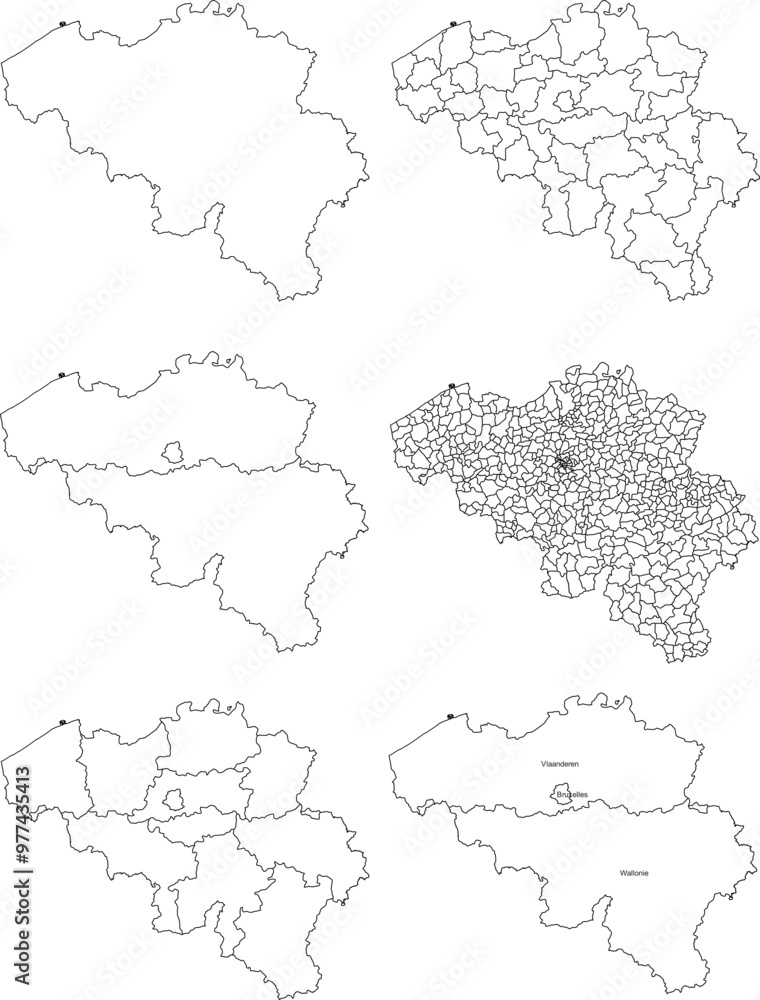 Fototapeta premium BELGIUM MAP with its administrative divisions and regions
