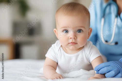 A Newborn Baby Lying On A S...