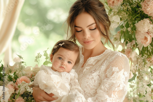 A Mother And Her Newborn Si...