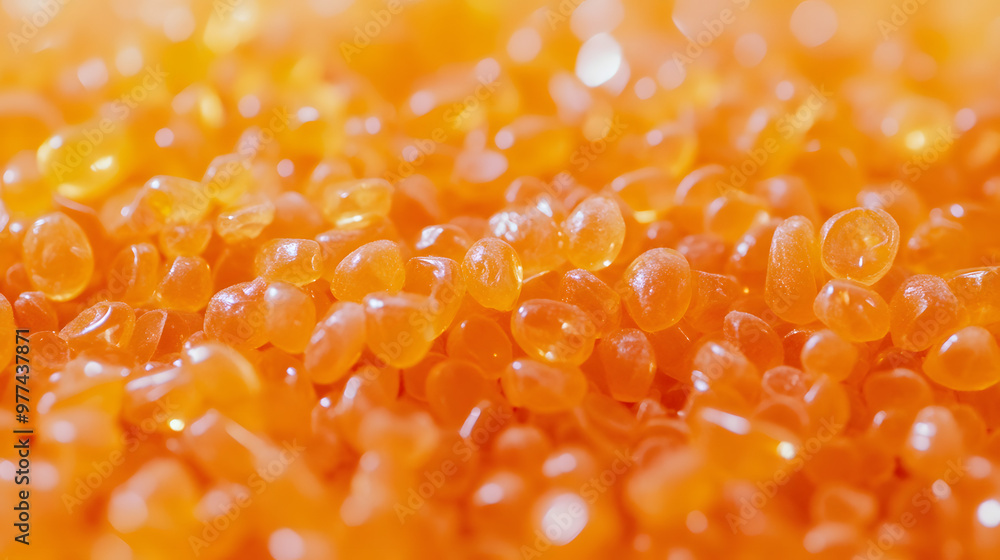 Orange translucend Plastic pellets Background Close-up Plastic granules Polymer plastic beads resin polymer Orange translucend Plastic pellets Background Close-up Plastic granules Polymer plastic beads resin polymer