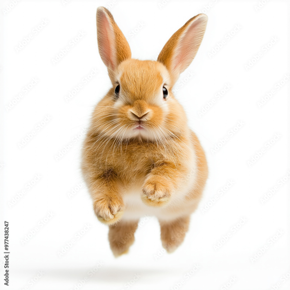 Obraz premium Bunny Jumping Isolated