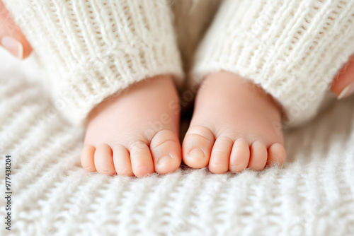 baby feet on white