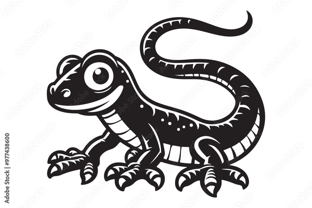 Minimalist Lizard Graphic Sign, Black Vector Minimalist Lizard Graphic Sign, Black Vector