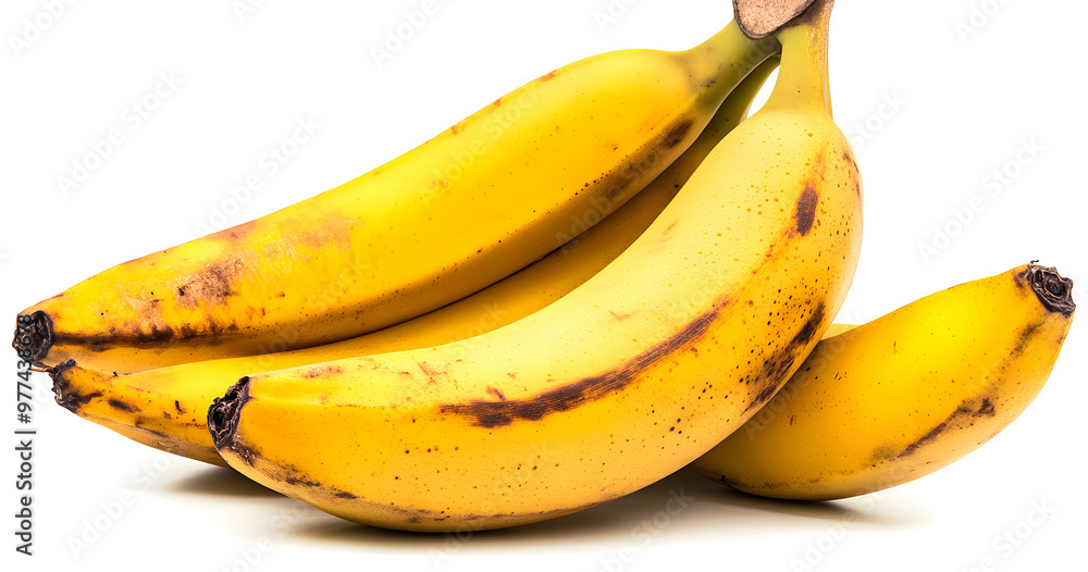 Fresh Yellow Bananas Bunch Isolated on a White Background design Fresh Yellow Bananas Bunch Isolated on a White Background design