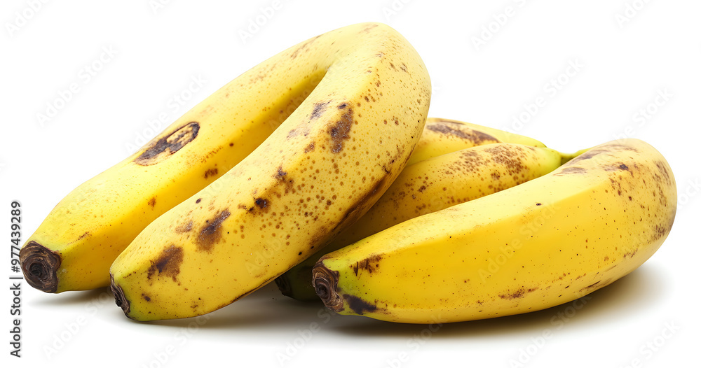 Fresh Yellow Bananas Bunch Isolated on a White Background design Fresh Yellow Bananas Bunch Isolated on a White Background design