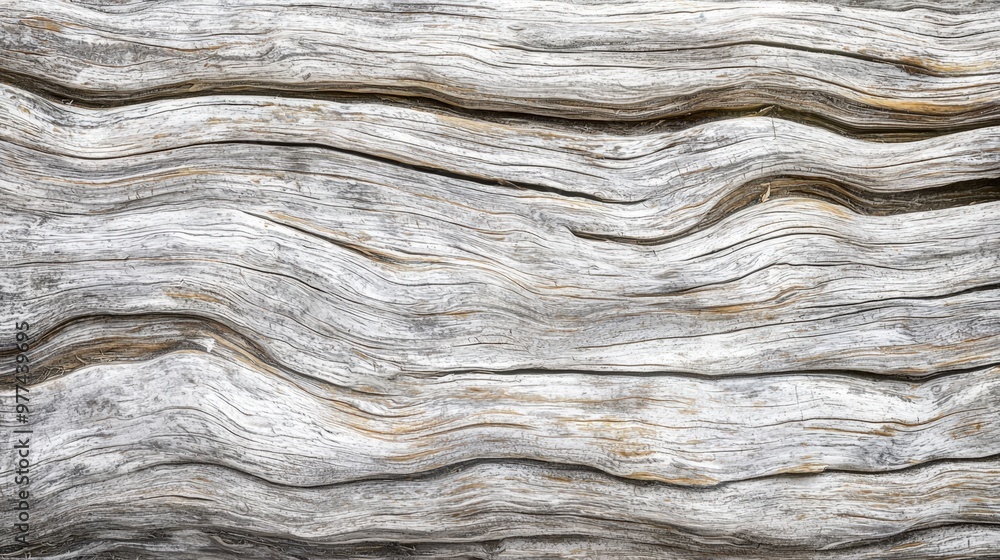 Fototapeta premium Waves of ancient wood tell stories of time and nature's artistry in a serene landscape