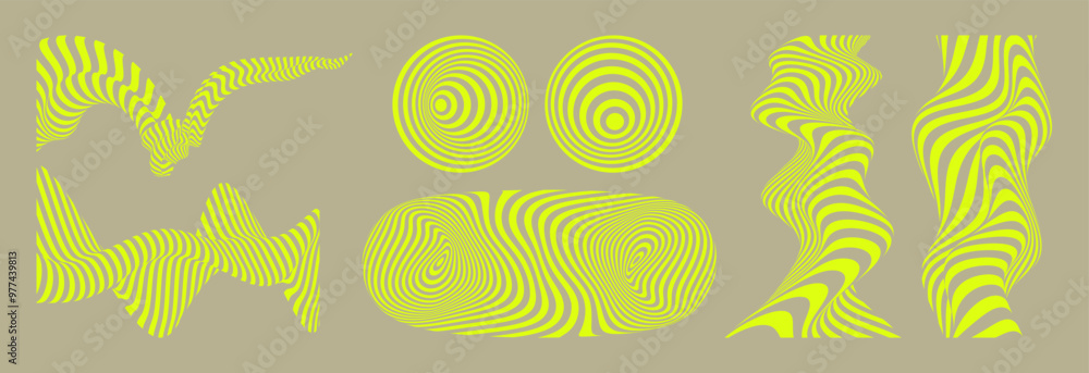Abstract striped geometric figure. Optical art. 3d vector illustration for brochure, annual report, magazine, poster, presentation, flyer and banner. Abstract striped geometric figure. Optical art. 3d vector illustration for brochure, annual report, magazine, poster, presentation, flyer and banner.