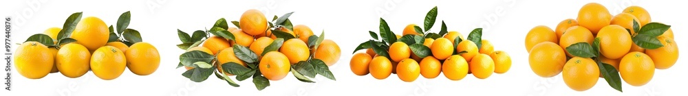 An isolated white background shows orange fruits An isolated white background shows orange fruits